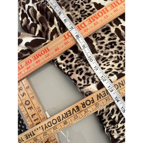 Chico's Black Label Leopard Print Wrap Dress Womens 4/6 Tan Rayon Blend - Picture 5 of 8